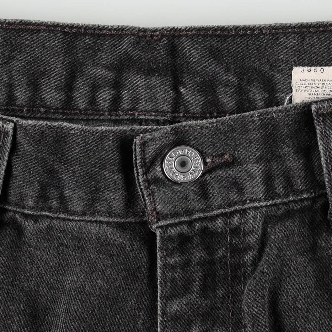 2000'S Levi's 550 Relaxed Fit Tapered Black Denim Pants, Made in the USA, Men's Size 35 cotton black type Vintage Second Hand