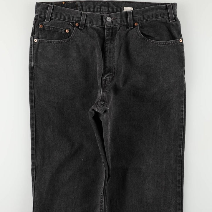 2000'S Levi's 550 Relaxed Fit Tapered Black Denim Pants, Made in the USA, Men's Size 35 cotton black type Vintage Second Hand