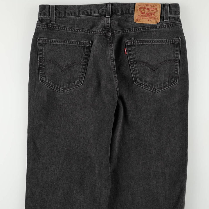 2000'S Levi's 550 Relaxed Fit Tapered Black Denim Pants, Made in the USA, Men's Size 35 cotton black type Vintage Second Hand