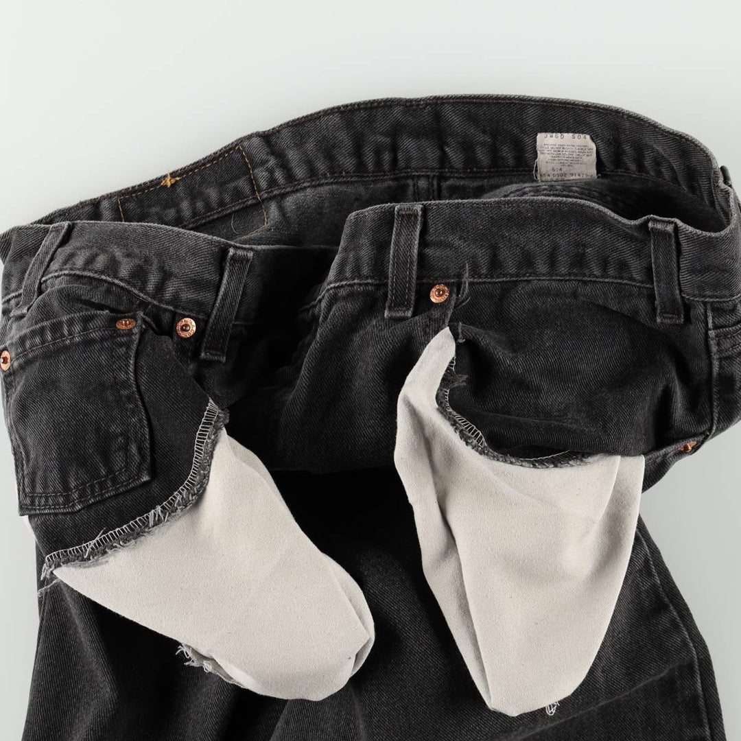 2000'S Levi's 550 Relaxed Fit Tapered Black Denim Pants, Made in the USA, Men's Size 35 cotton black type Vintage Second Hand