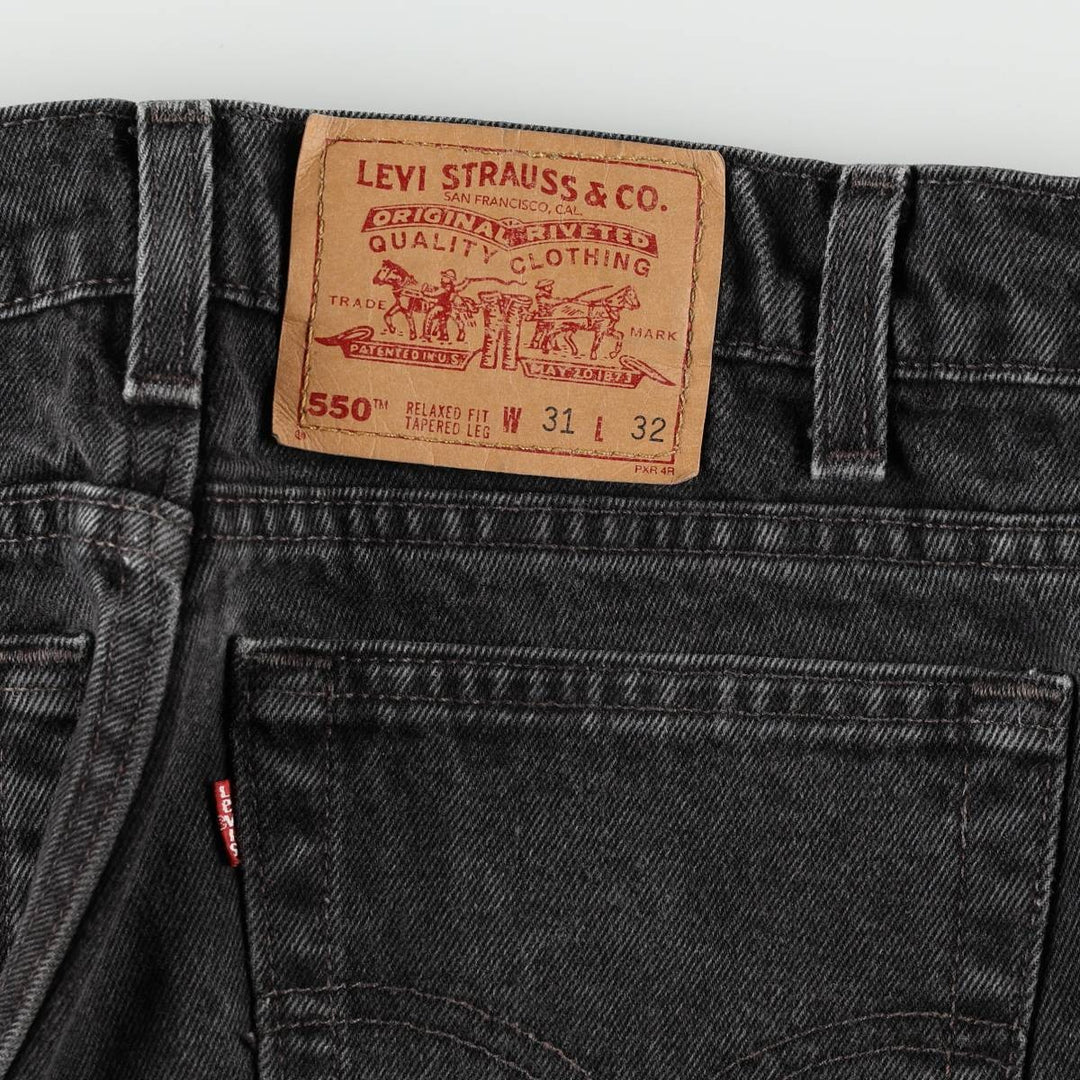 90'S Levi's 550 Relaxed Fit Tapered Leg Tapered Denim Pants Made in USA Men's W31 Vintage cotton black type Vintage Second Hand