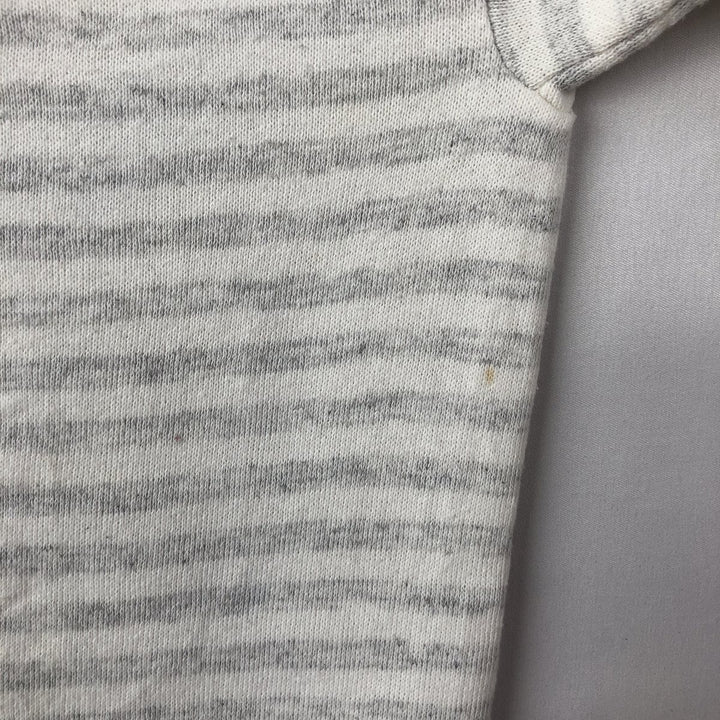 90'S Disney Mickey Mouse Striped Pattern Character Sweatshirt, Made in USA, Men's Size L (Equivalent), Vintage polyester gray type Vintage Second Hand