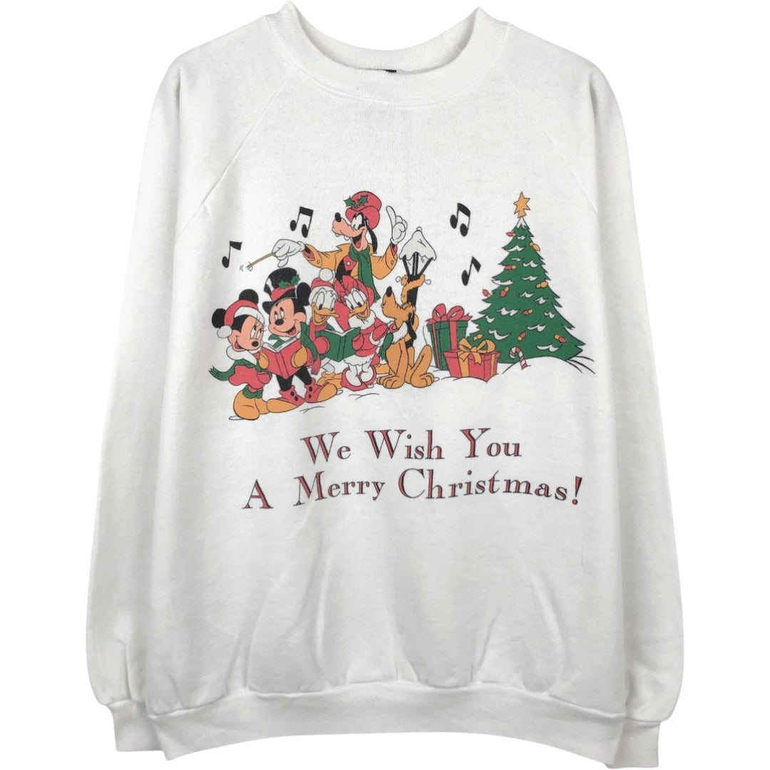 90'S MICKEY UNLIMITED DISNEY Disney Character Sweatshirt, Made in USA, Men's Size L (Equivalent), Vintage cotton white type Vintage Second Hand