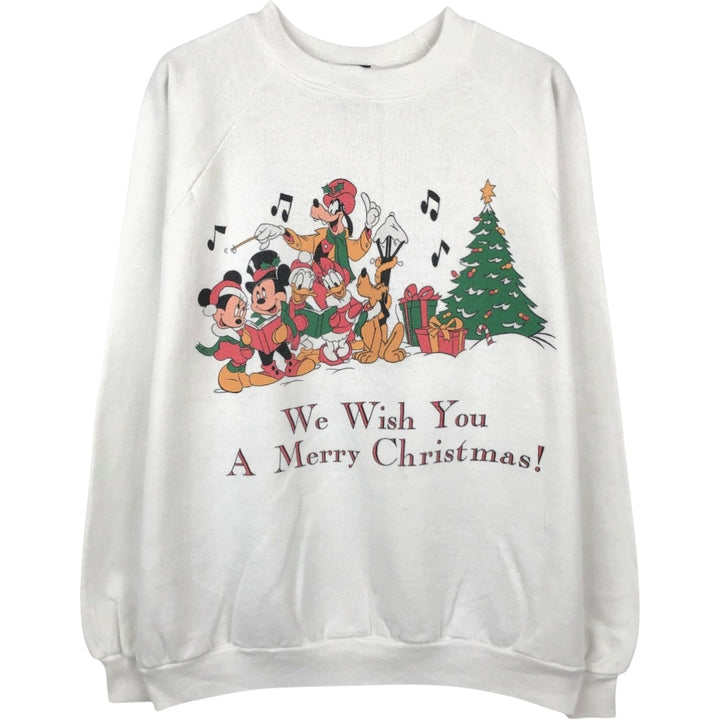 90'S MICKEY UNLIMITED DISNEY Disney Character Sweatshirt, Made in USA, Men's Size L (Equivalent), Vintage cotton white type Vintage Second Hand
