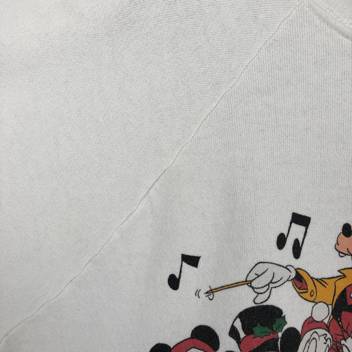 90'S MICKEY UNLIMITED DISNEY Disney Character Sweatshirt, Made in USA, Men's Size L (Equivalent), Vintage cotton white type Vintage Second Hand