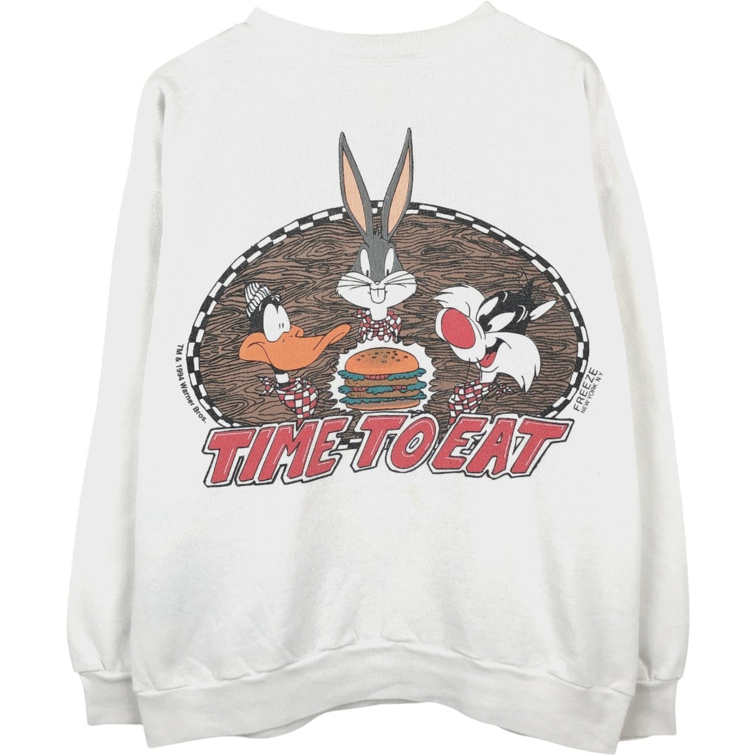 Vintage 90'S Tartex Looney Tunes character sweatshirt, Made in USA, Men's XL cotton white type Vintage Second Hand