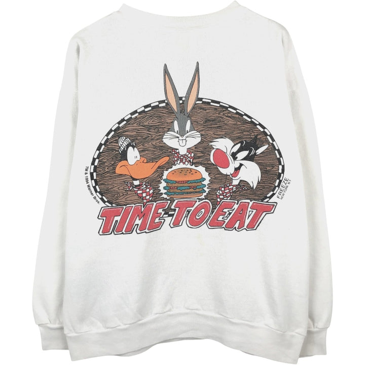 Vintage 90'S Tartex Looney Tunes character sweatshirt, Made in USA, Men's XL cotton white type Vintage Second Hand