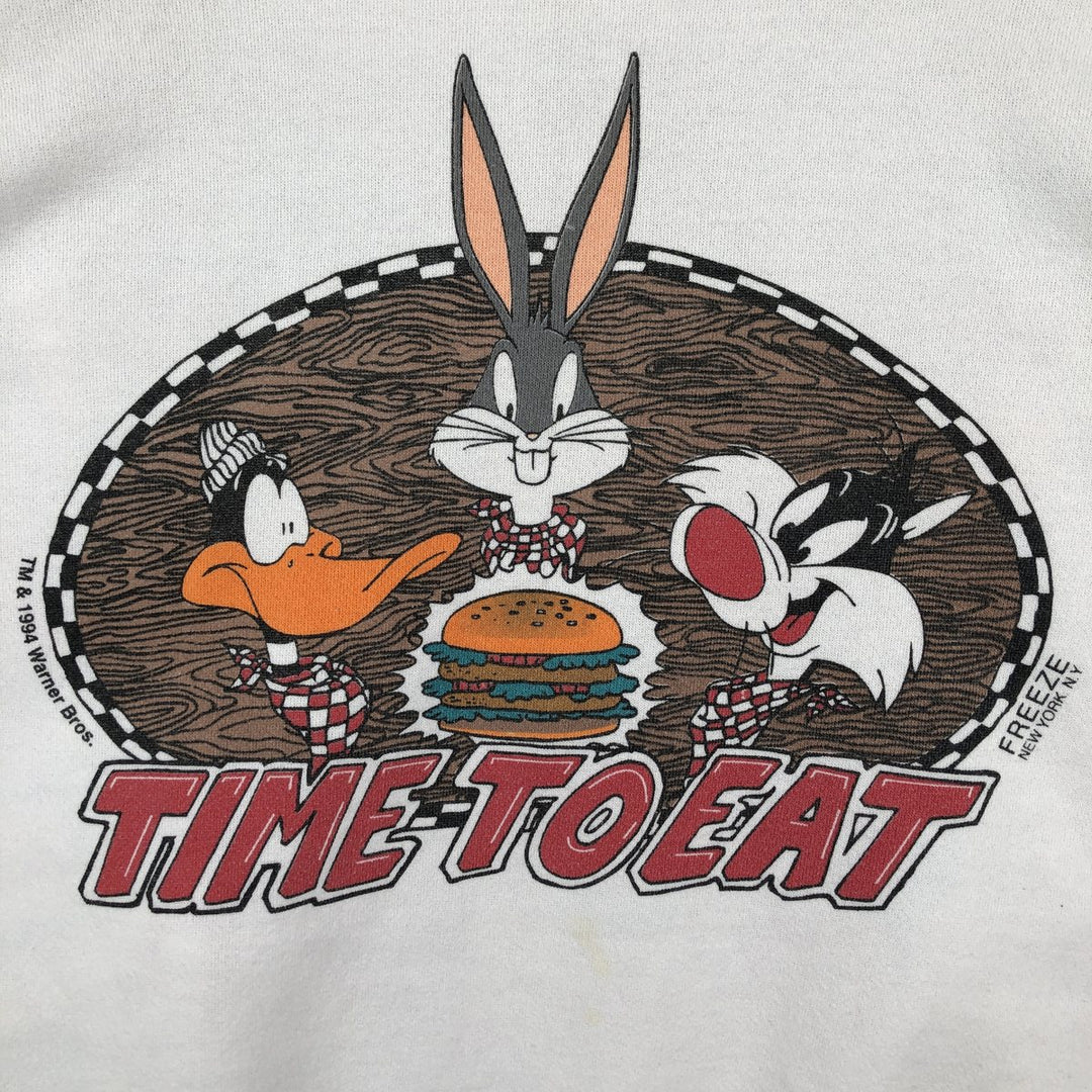 Vintage 90'S Tartex Looney Tunes character sweatshirt, Made in USA, Men's XL cotton white type Vintage Second Hand