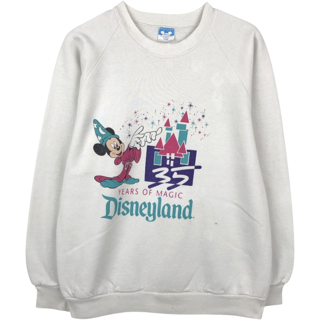 80'S Disney Mickey Mouse character sweatshirt, made in USA, men's size L, vintage polyester white type Vintage Second Hand