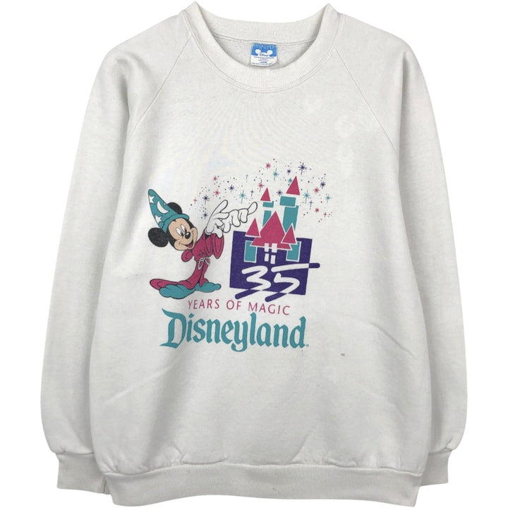 80'S Disney Mickey Mouse character sweatshirt, made in USA, men's size L, vintage polyester white type Vintage Second Hand