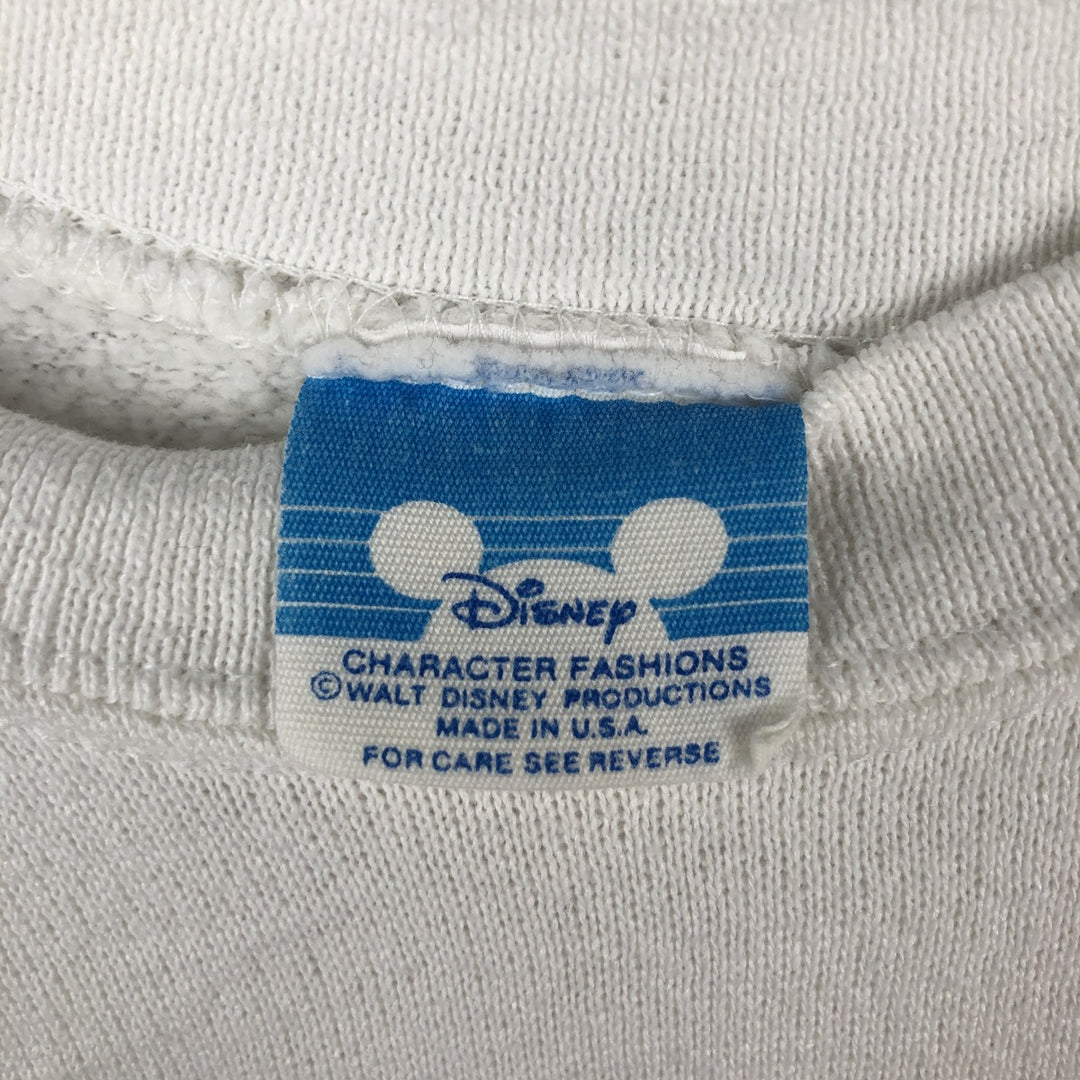 80'S Disney Mickey Mouse character sweatshirt, sweatshirt, made in USA, men's XL size, vintage polyester white type Vintage Second Hand