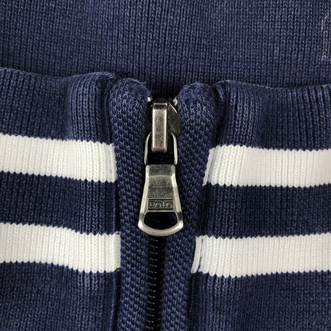 Ralph Lauren POLO by Ralph Lauren Half-Zip Sweatshirt, Men's Size L cotton navy blue type Vintage Second Hand