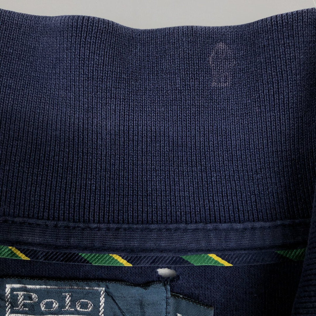 Ralph Lauren POLO by Ralph Lauren Half-Zip Sweatshirt, Men's Size L cotton navy blue type Vintage Second Hand