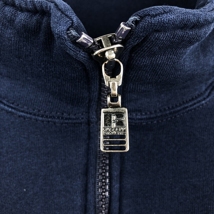 90'S Russell Half-Zip Sweatshirt, Made in USA, Men's XL, Vintage cotton navy blue type Vintage Second Hand