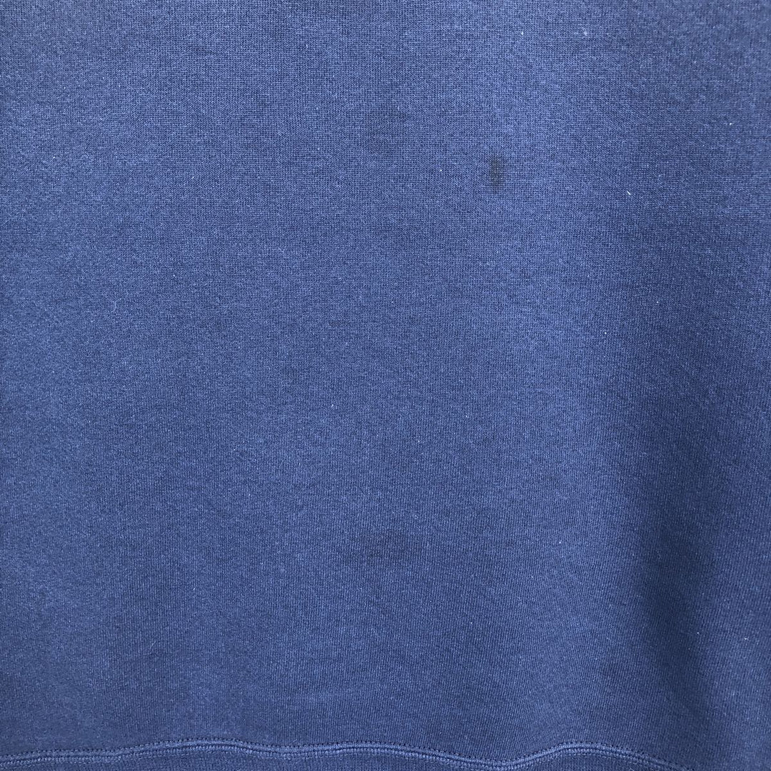 90'S Russell Half-Zip Sweatshirt, Made in USA, Men's XL, Vintage cotton navy blue type Vintage Second Hand