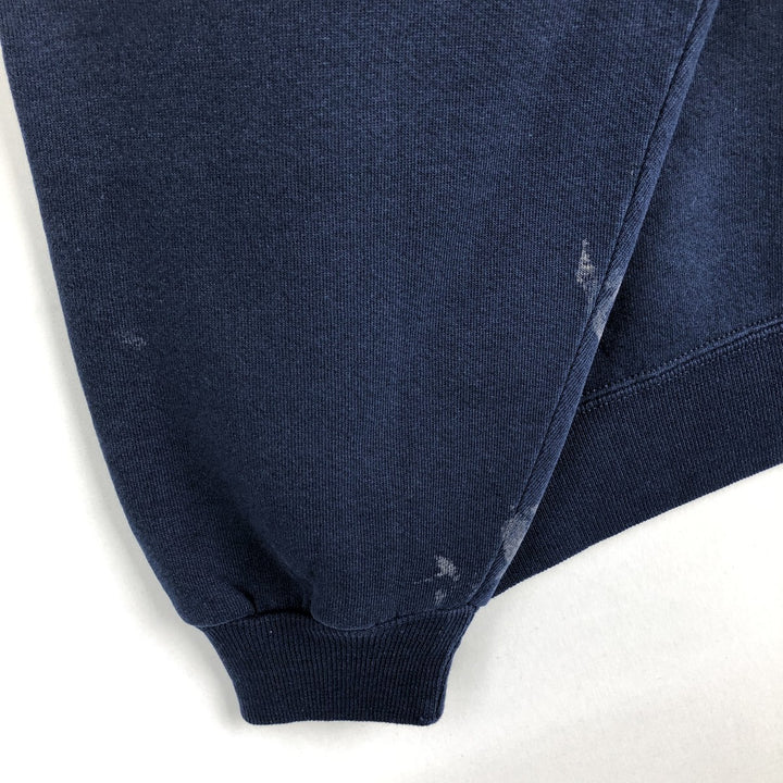 90'S Russell Half-Zip Sweatshirt, Made in USA, Men's XL, Vintage cotton navy blue type Vintage Second Hand