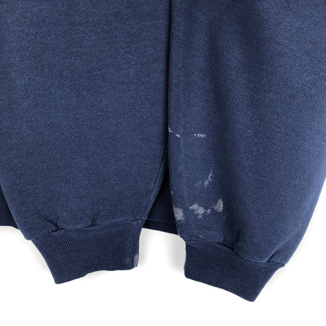 90'S Russell Half-Zip Sweatshirt, Made in USA, Men's XL, Vintage cotton navy blue type Vintage Second Hand