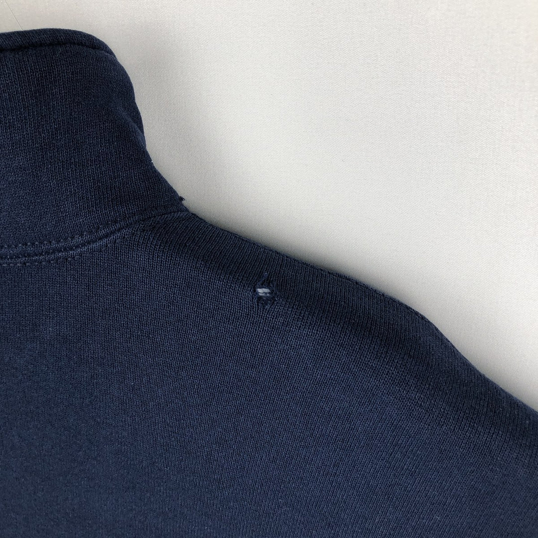90'S Russell Half-Zip Sweatshirt, Made in USA, Men's XL, Vintage cotton navy blue type Vintage Second Hand