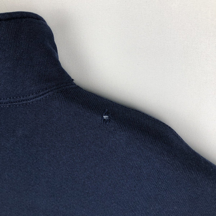 90'S Russell Half-Zip Sweatshirt, Made in USA, Men's XL, Vintage cotton navy blue type Vintage Second Hand