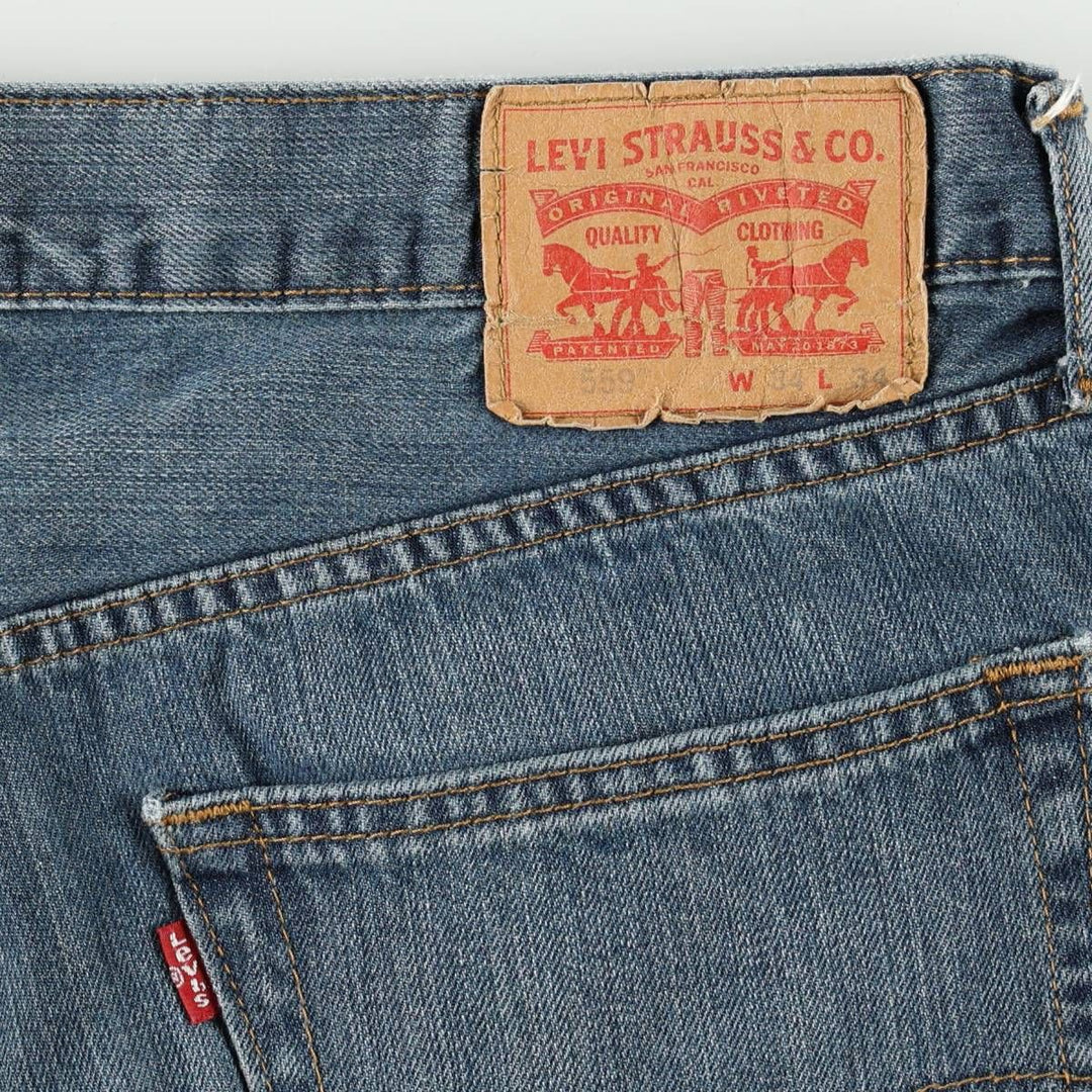 Levi's 559 straight denim pants for men, size W35 cotton blue type Vintage Second Hand