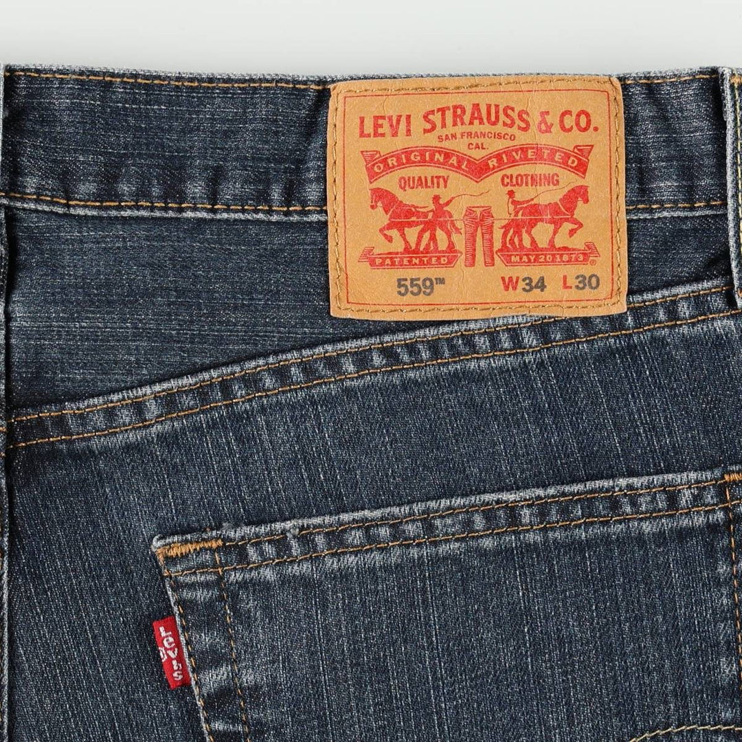 Levi's 559 straight denim pants for men, size W36 cotton blue type Vintage Second Hand