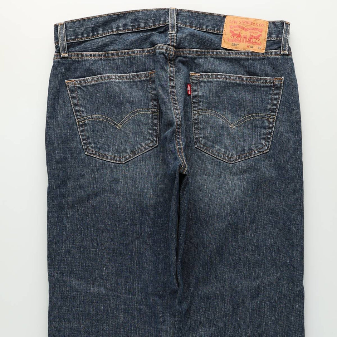 Levi's 559 straight denim pants for men, size W36 cotton blue type Vintage Second Hand