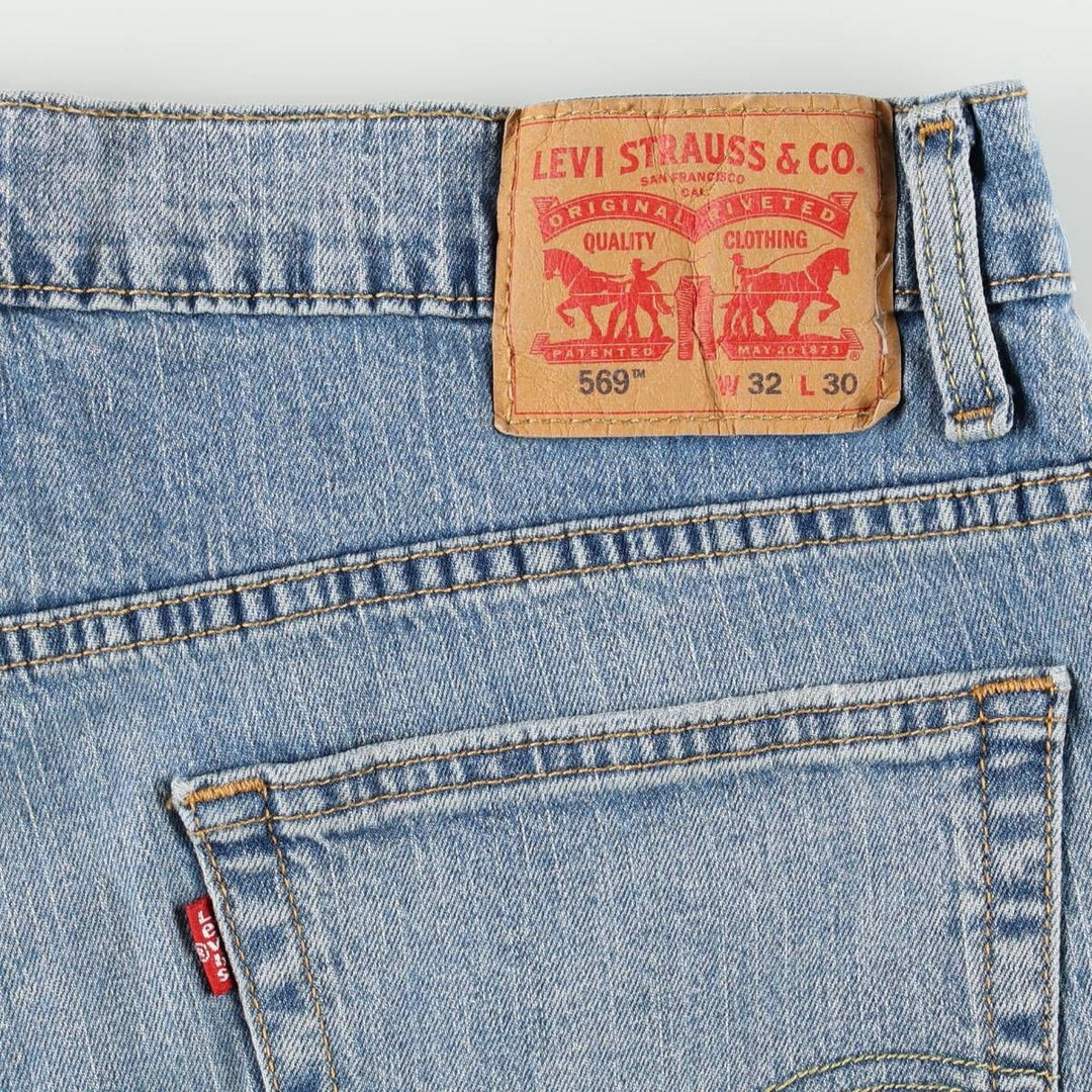 Levi's 569 straight denim pants for men, size W34 cotton blue type Vintage Second Hand