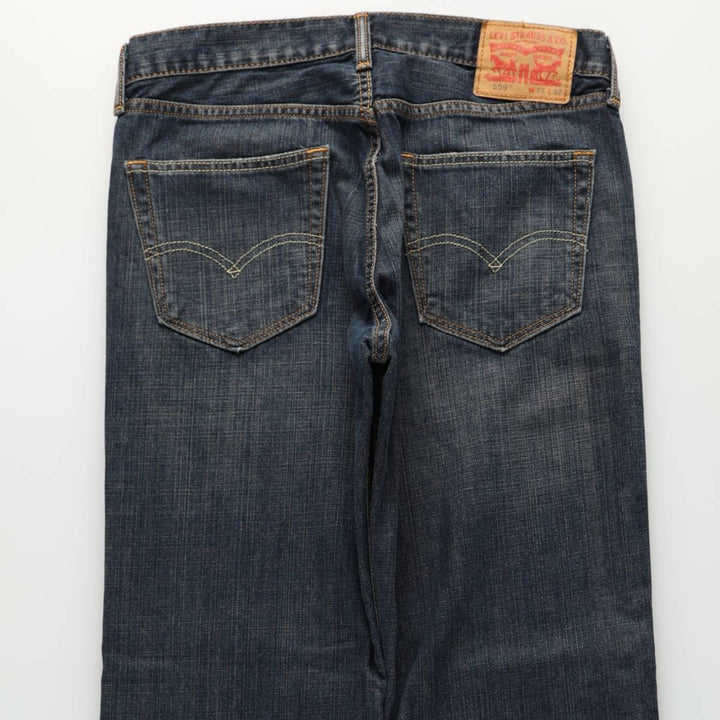 Levi's 559 straight denim pants for men, size W34 cotton navy blue type Vintage Second Hand