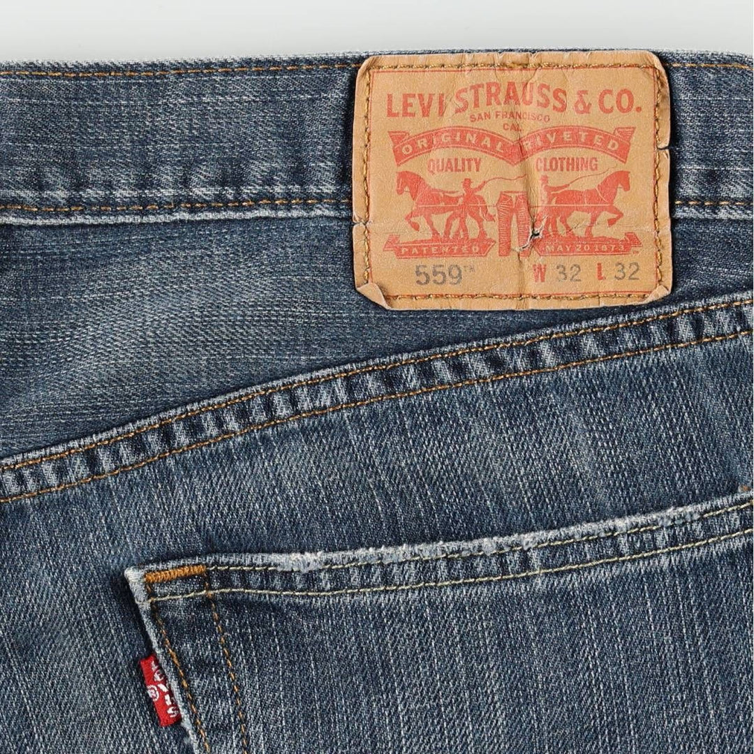 Levi's 559 straight denim pants for men, size W34 cotton blue type Vintage Second Hand