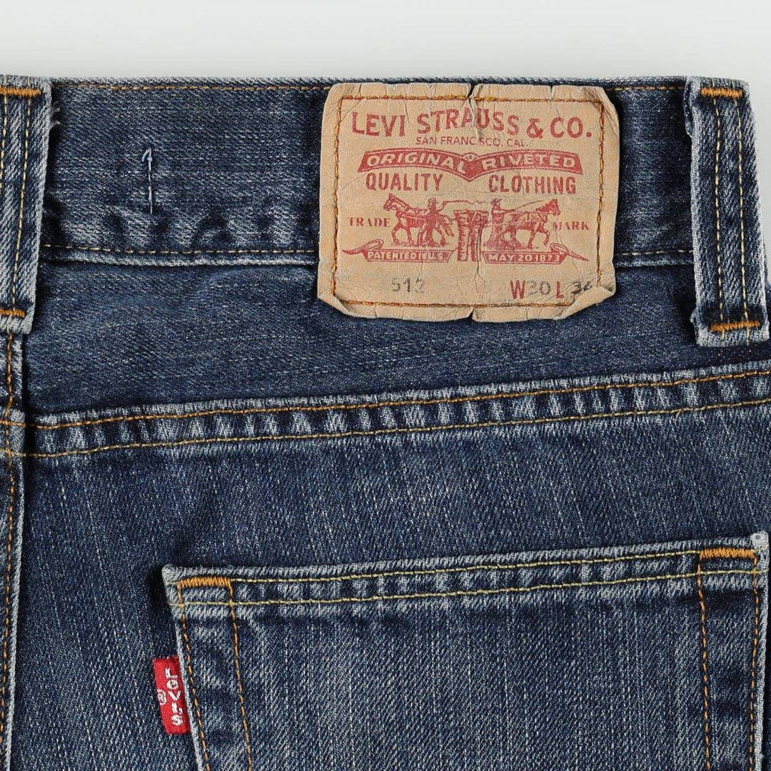Levi's 512 BOOTCUT Euro Model Bootcut Denim Pants, Men's Size W31 (approx.) cotton blue type Vintage Second Hand