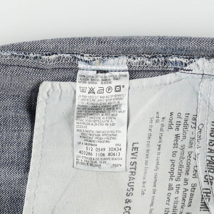 Levi's 512 BOOTCUT Euro Model Bootcut Denim Pants, Men's Size W31 (approx.) cotton blue type Vintage Second Hand