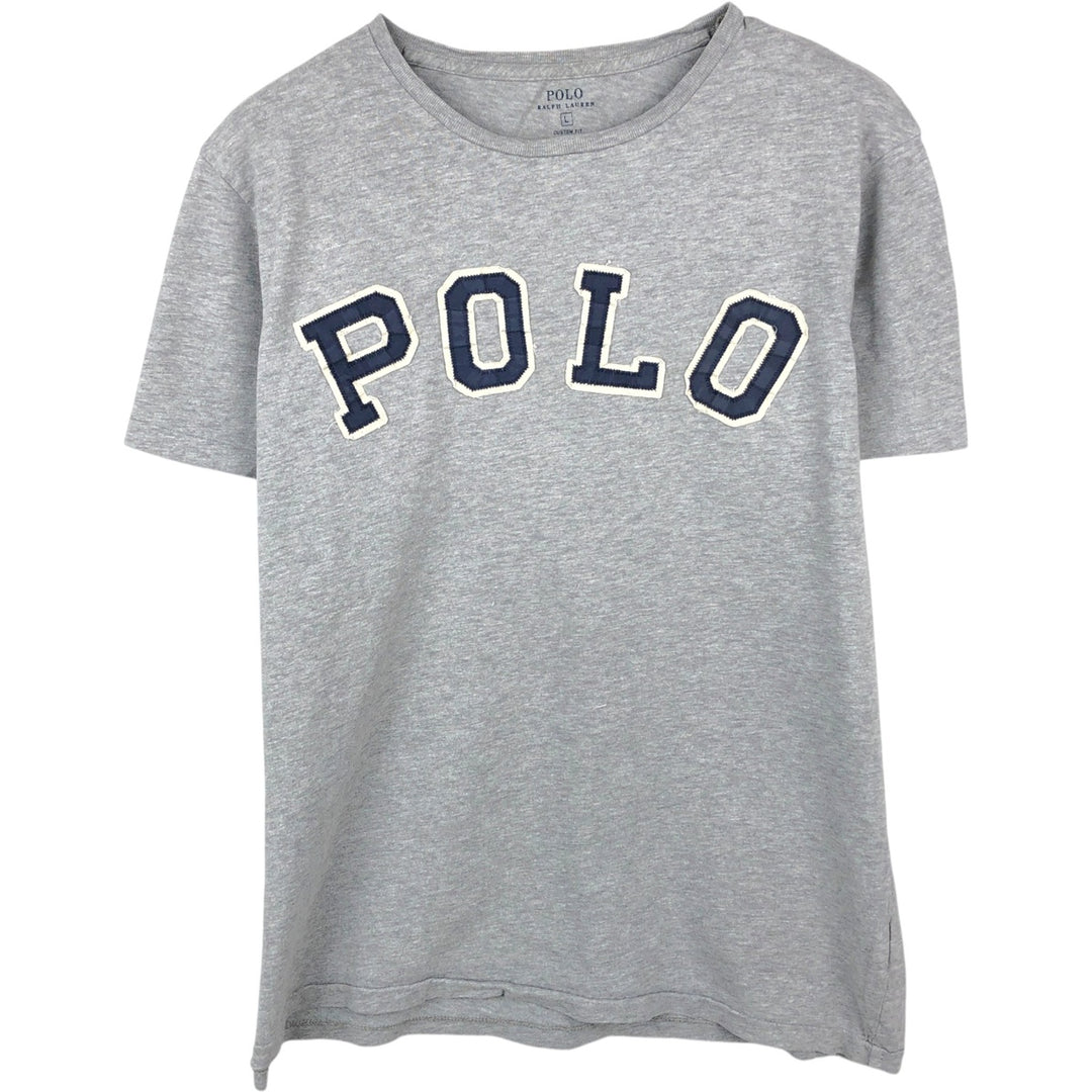 Ralph Lauren POLO RALPH LAUREN CUSTOM FIT Short-Sleeve Printed T-Shirt, Men's Size L (approx.) cotton gray type Vintage Second Hand