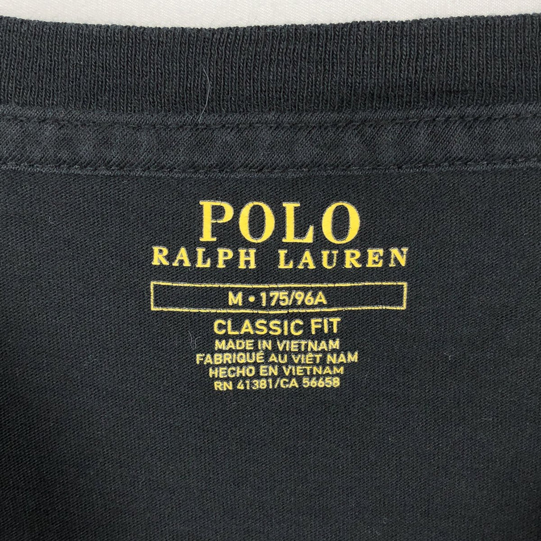 Ralph Lauren POLO RALPH LAUREN CLASSIC FIT Short-Sleeve Printed T-Shirt, Men's Size M (approx.) cotton black type Vintage Second Hand