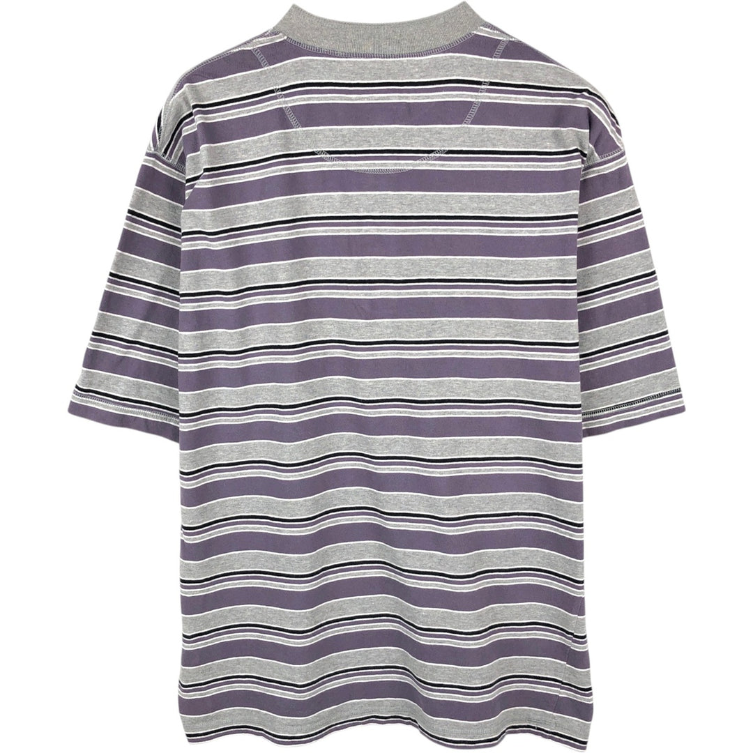 90'S Levi's Multi-stripe Henley Neck Short-Sleeve T-Shirt, Men's Size M (Equivalent), Vintage cotton gray type Vintage Second Hand