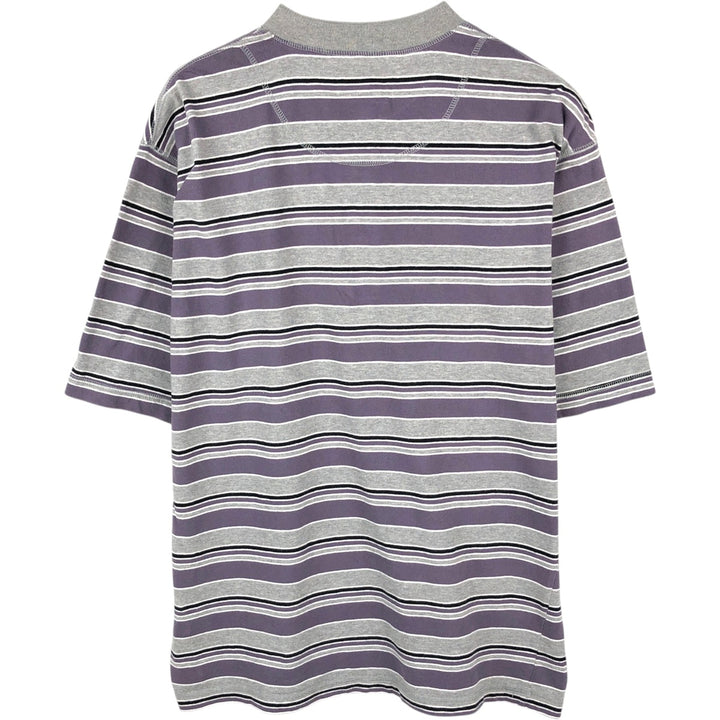 90'S Levi's Multi-stripe Henley Neck Short-Sleeve T-Shirt, Men's Size M (Equivalent), Vintage cotton gray type Vintage Second Hand