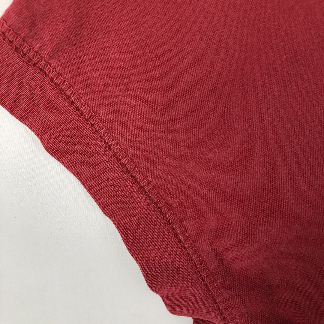 90s-00'S Eddie Bauer Henley neck short-sleeved T-shirt, men's size L equivalent, vintage. cotton red type Vintage Second Hand