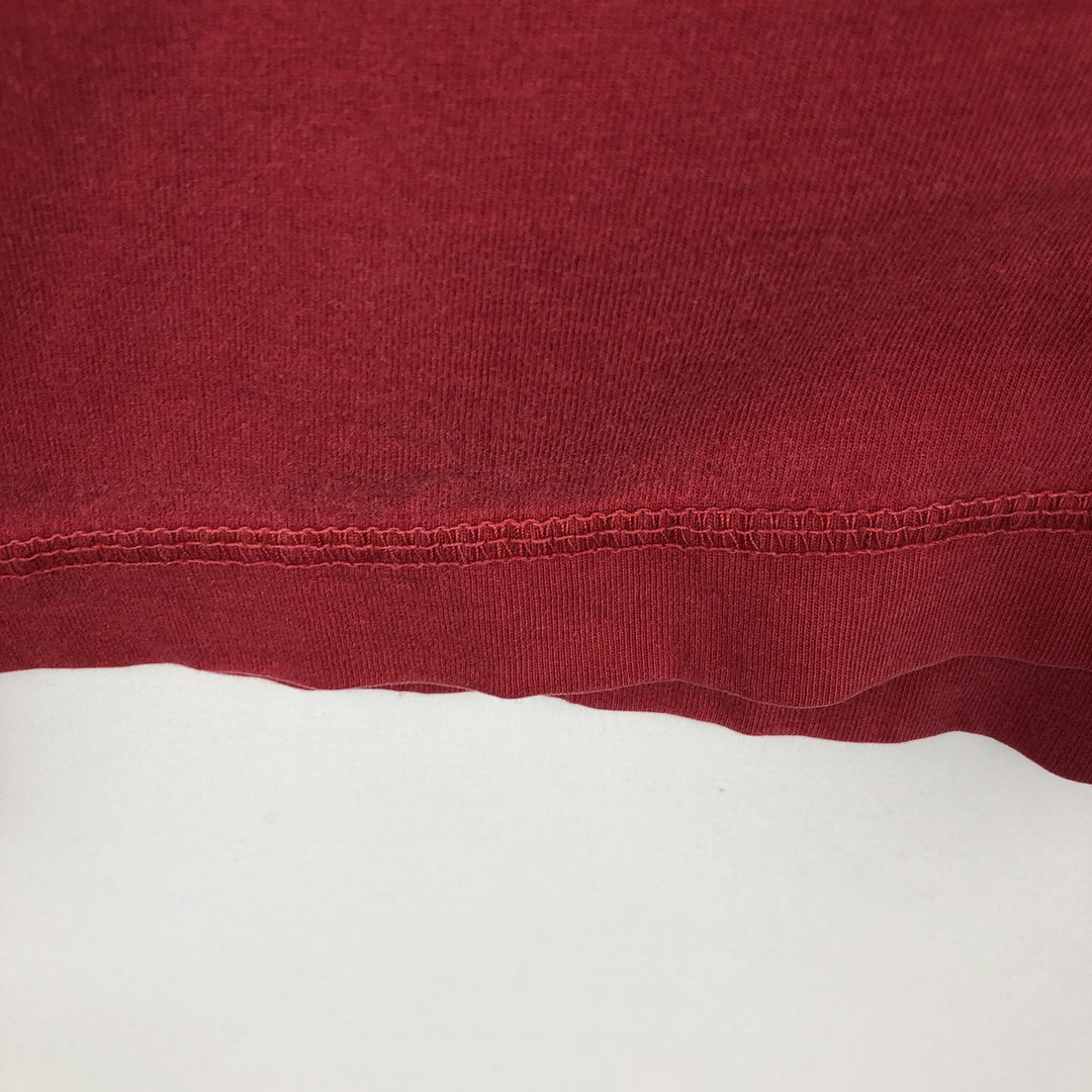 90s-00'S Eddie Bauer Henley neck short-sleeved T-shirt, men's size L equivalent, vintage. cotton red type Vintage Second Hand