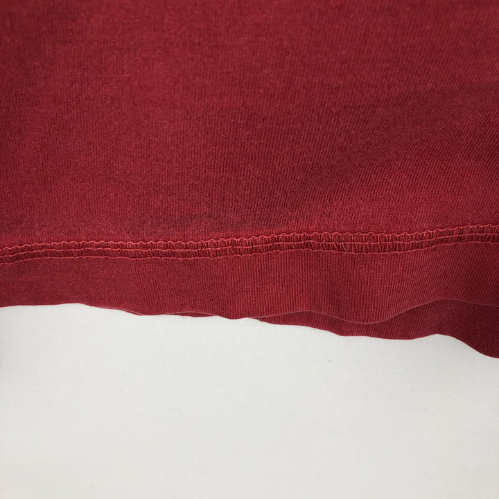 90s-00'S Eddie Bauer Henley neck short-sleeved T-shirt, men's size L equivalent, vintage. cotton red type Vintage Second Hand
