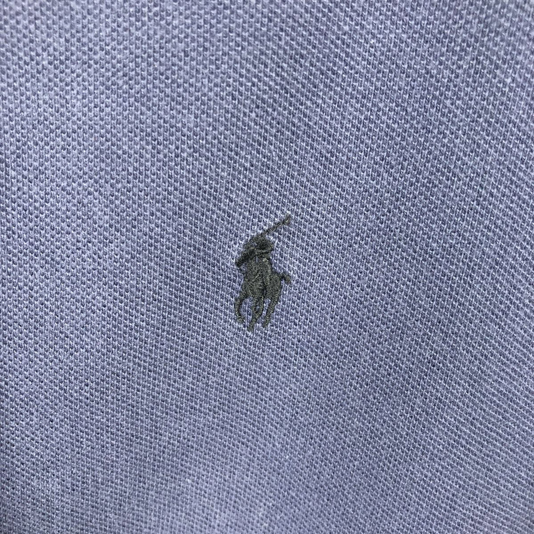 Ralph Lauren POLO by Ralph Lauren pique knit short-sleeved V-neck T-shirt, men's size XL (approx.) cotton navy blue type Vintage Second Hand