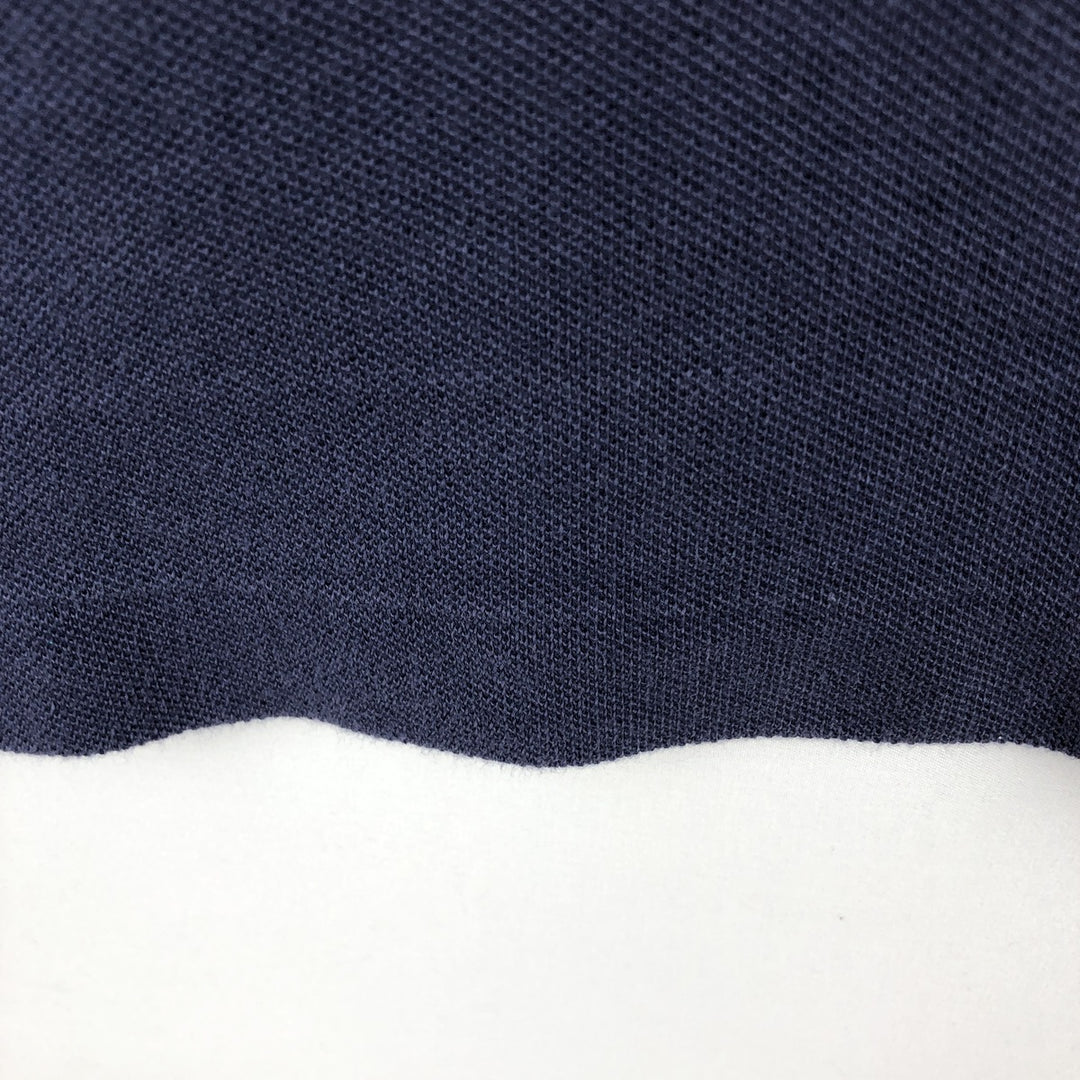 Ralph Lauren POLO by Ralph Lauren pique knit short-sleeved V-neck T-shirt, men's size XL (approx.) cotton navy blue type Vintage Second Hand