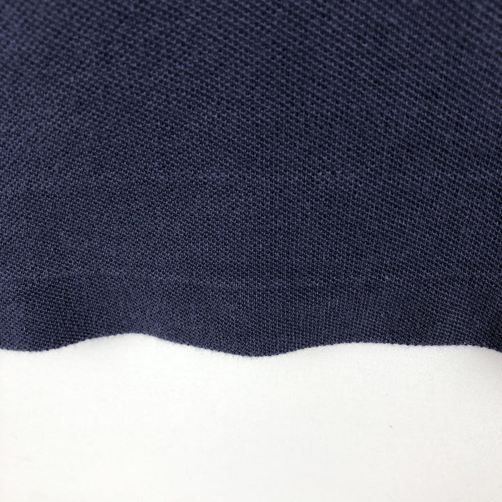 Ralph Lauren POLO by Ralph Lauren pique knit short-sleeved V-neck T-shirt, men's size XL (approx.) cotton navy blue type Vintage Second Hand