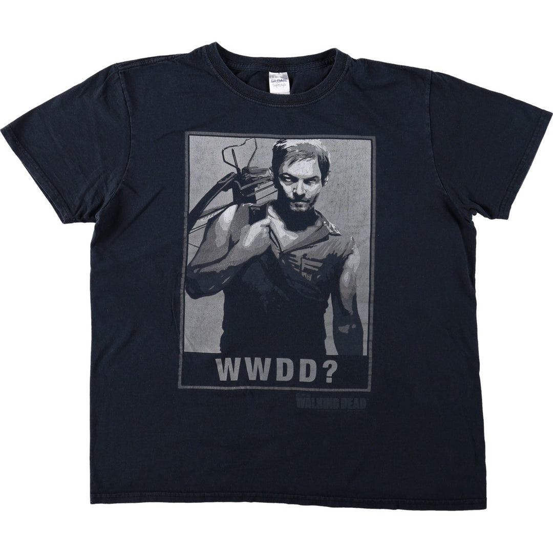 Gildan THE WALKING DEAD Movie T-shirt for men, size L cotton black type Vintage Second Hand