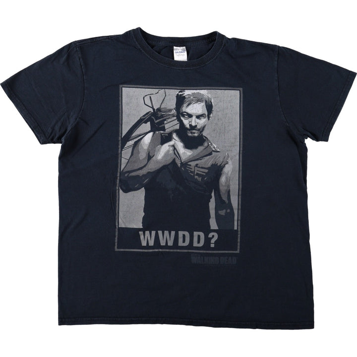 Gildan THE WALKING DEAD Movie T-shirt for men, size L cotton black type Vintage Second Hand