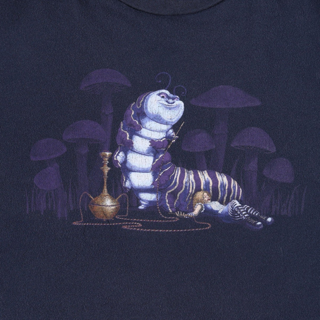 Alice in Wonderland Absalom Movie T-Shirt (Men's Size L) unclear navy blue type Vintage Second Hand