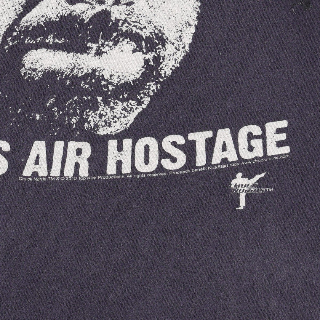 Anvil Chuck Norris Movie T-Shirt (Men's Size M) unclear navy blue type Vintage Second Hand