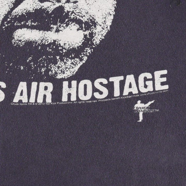Anvil Chuck Norris Movie T-Shirt (Men's Size M) unclear navy blue type Vintage Second Hand