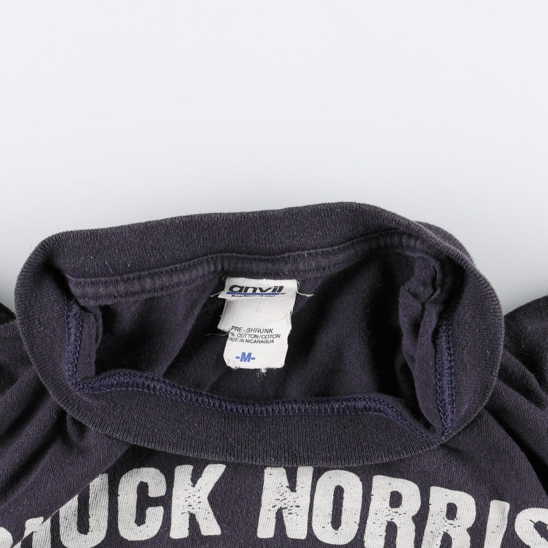 Anvil Chuck Norris Movie T-Shirt (Men's Size M) unclear navy blue type Vintage Second Hand