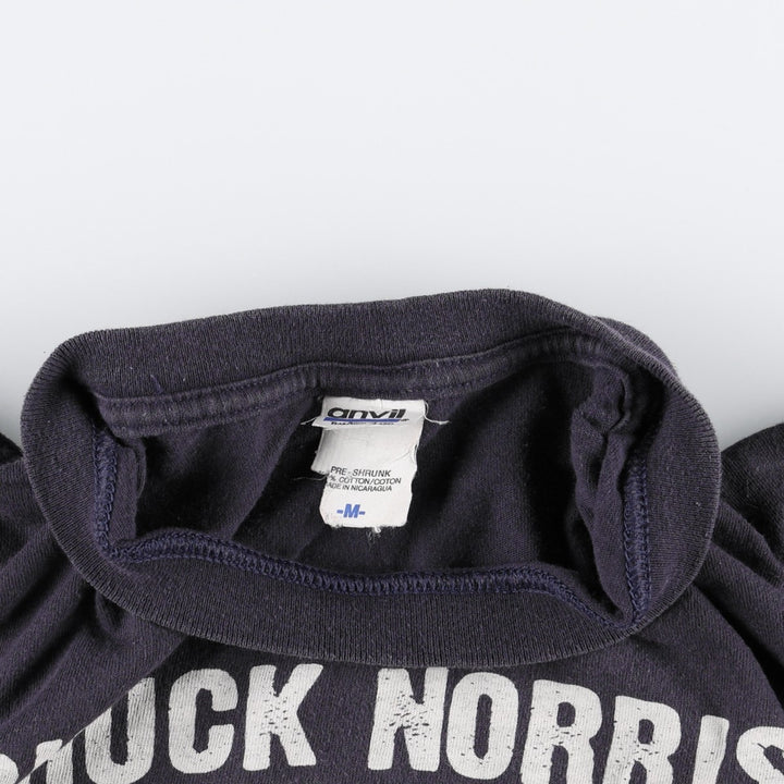 Anvil Chuck Norris Movie T-Shirt (Men's Size M) unclear navy blue type Vintage Second Hand