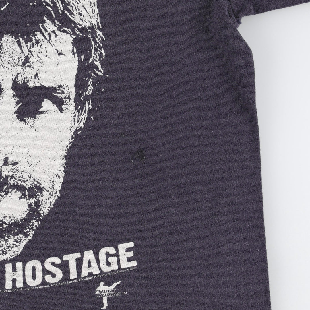 Anvil Chuck Norris Movie T-Shirt (Men's Size M) unclear navy blue type Vintage Second Hand
