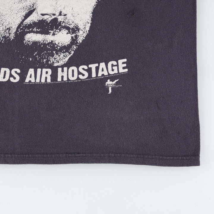 Anvil Chuck Norris Movie T-Shirt (Men's Size M) unclear navy blue type Vintage Second Hand